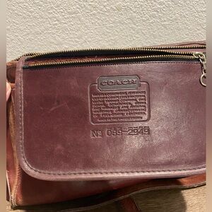 Coach Burgundy Leather Messenger Bag